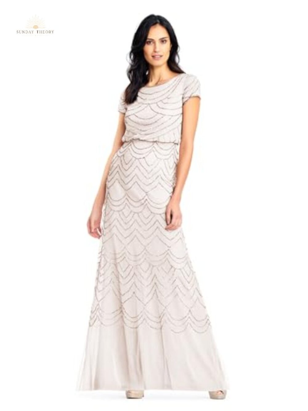 Beaded Blouson Gown